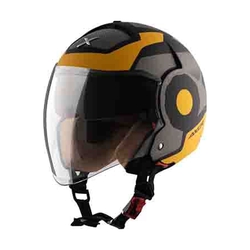 Axor Striker Ultron Open Face Helmet With Removable Interior (Dull Black Yellow, M)